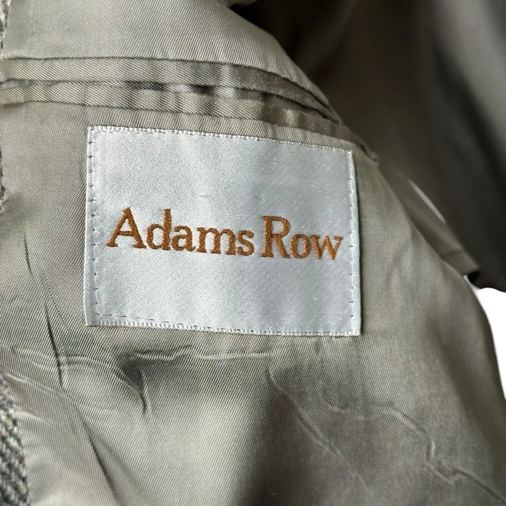 Vintage Adams Row Harris Tweed Size Large Herringbone Gray Wool Blazer